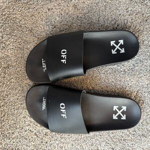 Off-White Black Logo Slide Sandals
